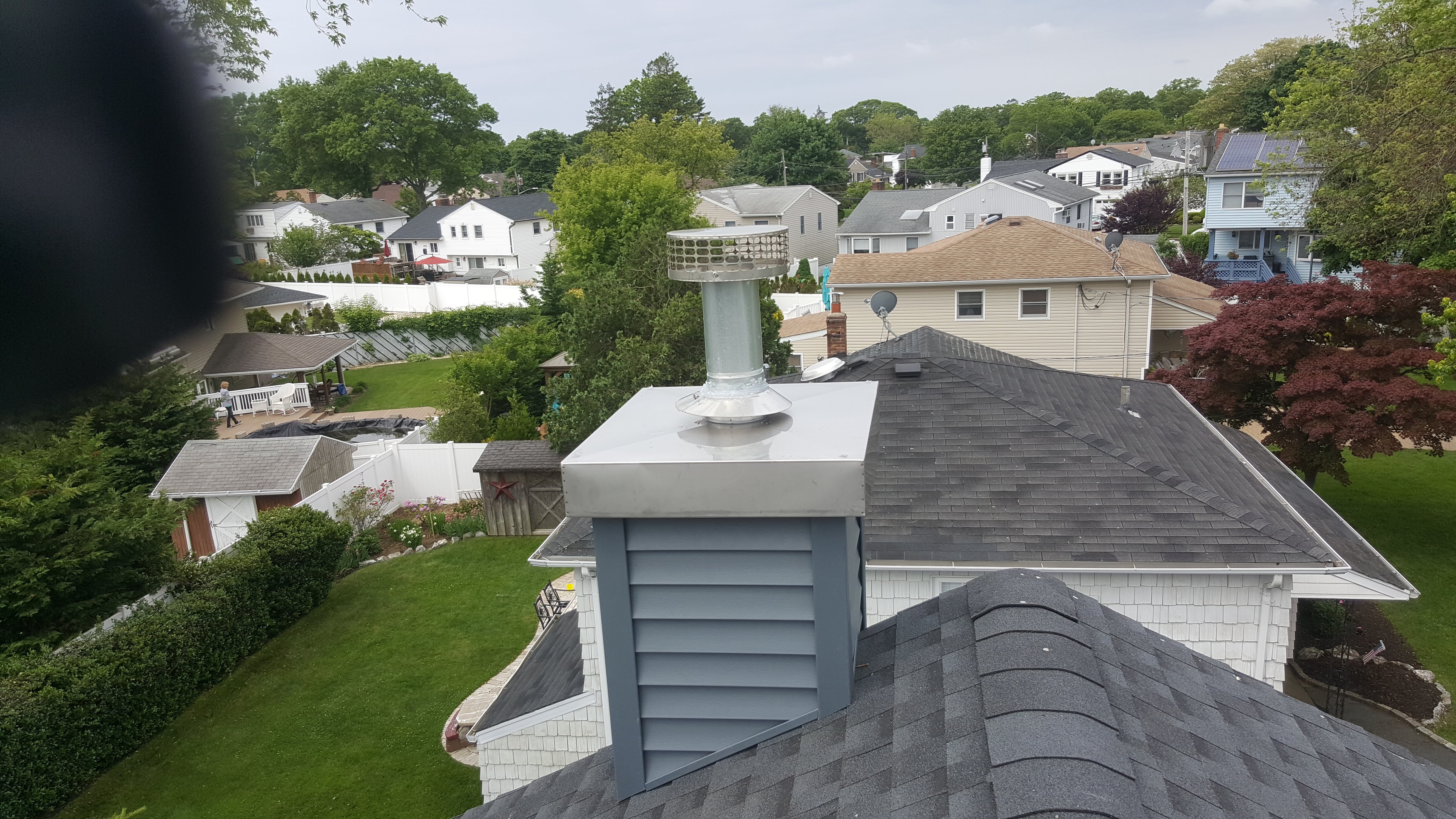 Complete chimney crown rebuild and waterproofing in West Babylon, New York